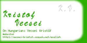 kristof vecsei business card